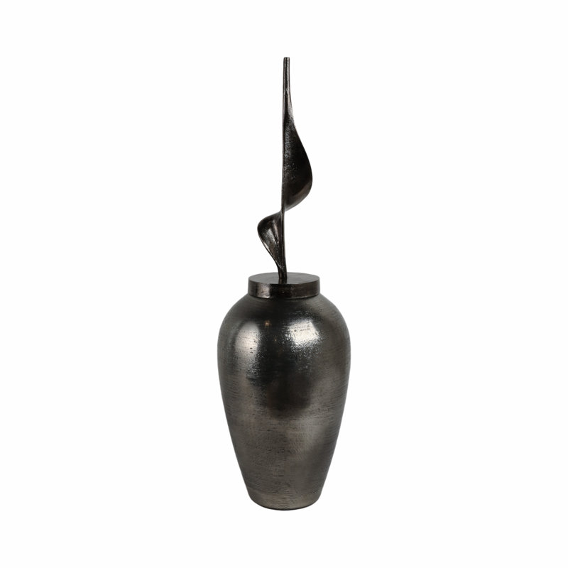 Hoss Small Urn With Topper, Overall Height - 33"