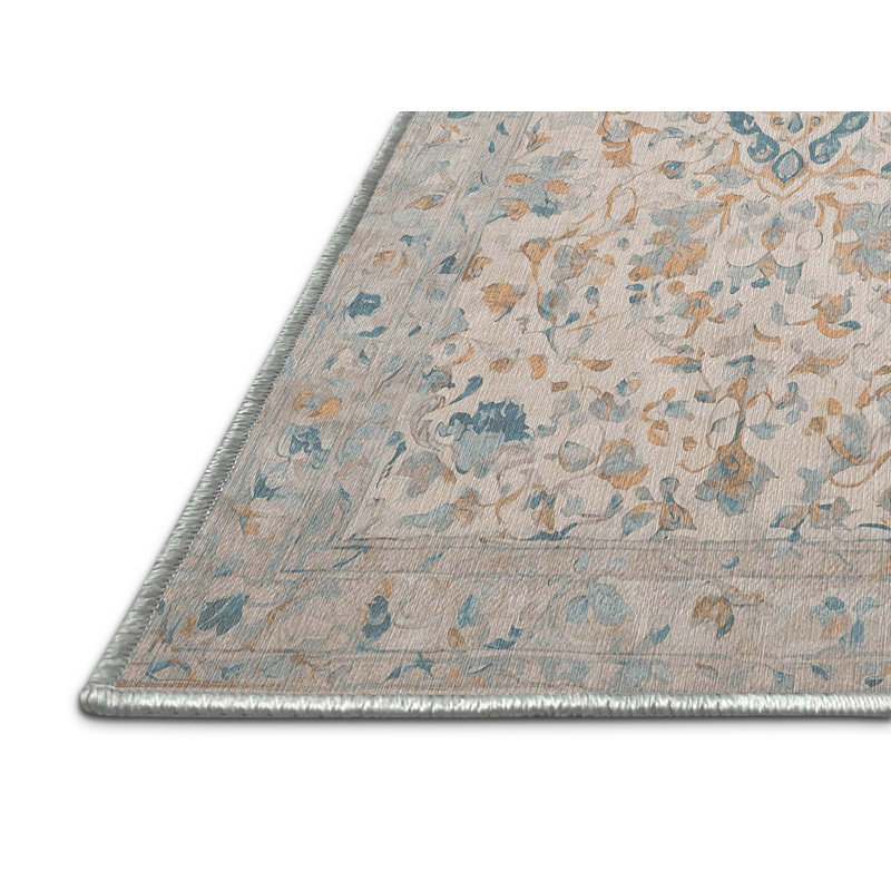 Machine Washable Beige Area Rug, Rectangle 8' x 10'