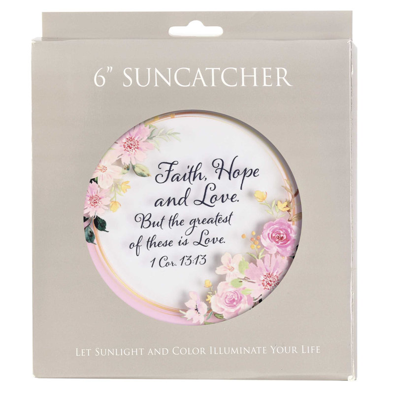 Attrape-soleil floral rose Faith Hope Love