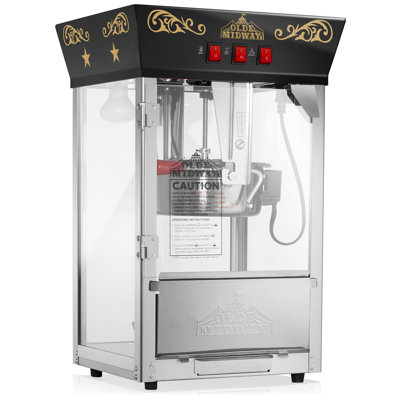 Movie Theater-Style Countertop Popcorn Machine w/ 8-oz Kettle - Black