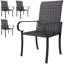 Ensemble de 4 chaises de salle à manger d'extérieur en osier Outsunny-336263916