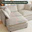 Canapé modulaire en U en chenille avec repose-pieds mobile à 2 compartiments Latitude Run-620327804-620327747