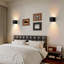 Appliques murales modernes à DEL (ensemble de 2), lumières carrées noires vers le haut, luminaires en aluminium imperméables IP65 pour une utilisation intérieure / extérieure-364020274