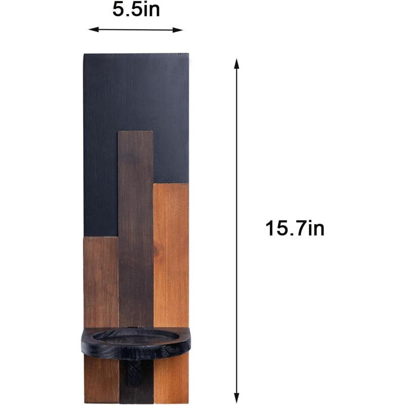 Wall Mounted Wooden Candle Holder