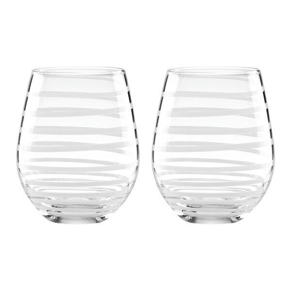 Kate Spade New York Charlotte Street Stemless Wine Glass Set of 2