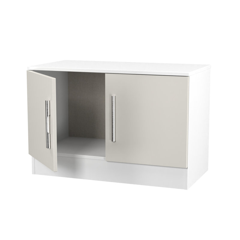 Fully Assembled Cesc TV Stand for TVs up to 48", Grey/White