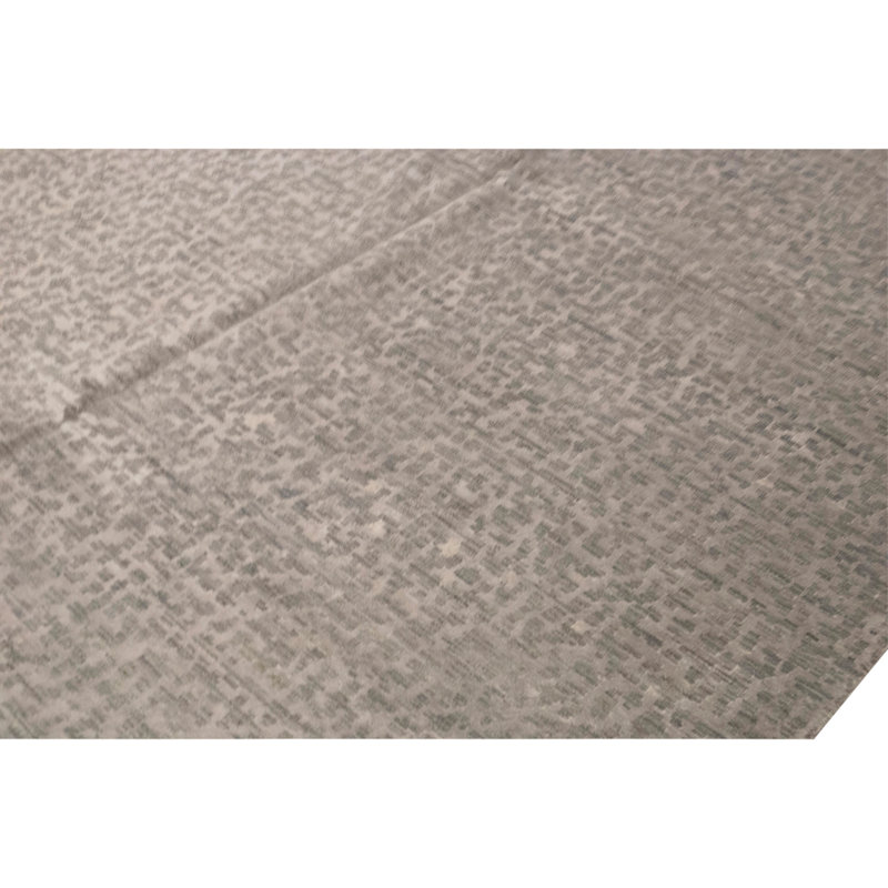 Hand Knotted Wool Area Rug in Grey