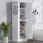 Grande armoire de rangement pour salle de bain, autoportante avec tablette et crochet réglables, portes à fermeture en douceur, panneau de fibres à densité moyenne-1638137536