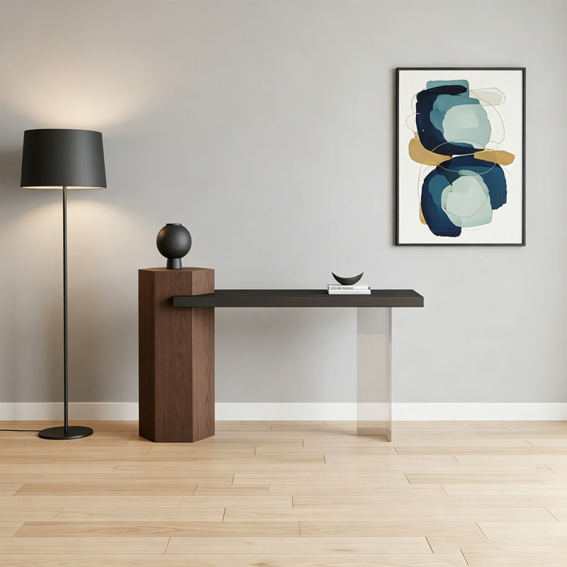 Table de hall d'entrée luxueuse de style italien, 33.46" H x 39.37" W x 13.77" D