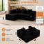 Canapé-lit convertible pliable en trois parties de 200 cm (79 po), futon modulaire en velours côtelé avec méridienne en L, canapé nuage, aucun assemblage requis pour le salon et les petits appartements-572683698-572683708