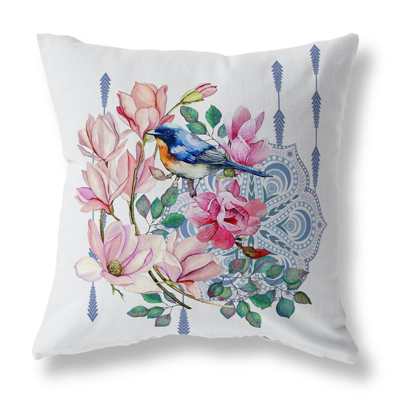 Coussin décoratif intérieur / extérieur Songbird Flora Fusion, H 18 po x l 18 po