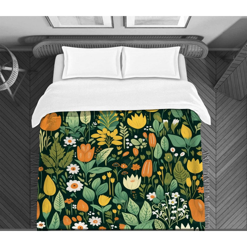 Édredon de printemps Spring Bedding - vert / blanc, Édredon simple extra long