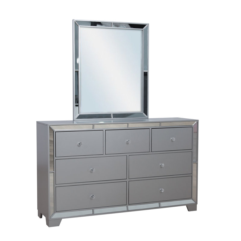 Belisa Dresser Mirror Set, Silver