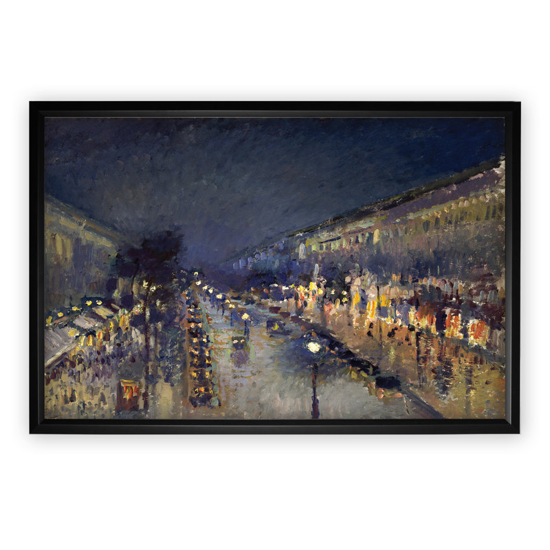 « the boulevard montmart on canvasre », reproduction de peinture à l’huile sur toile encadrée sur toile tendue
