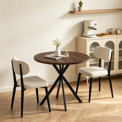 Ensemble de table de salle à manger 31,6 po pour 2, 3 pièces, ensemble de table de cuisine moderne avec 2 chaises rembourrées, petit coin repas pour la salle à manger