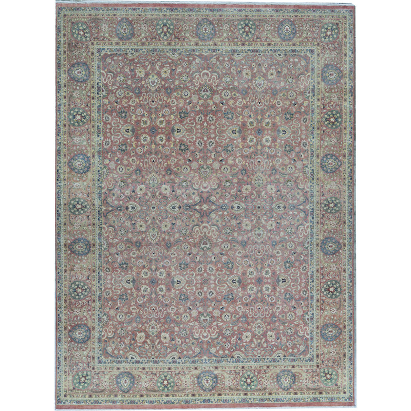 Wool Oriental Area Rug in Red/Purple/Green