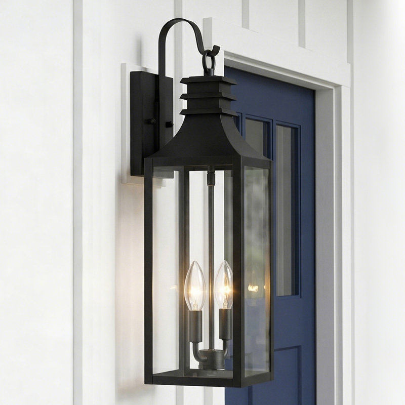 22" Black Outdoor Wall Light, 2-Pack - Waterproof Exterior Wall Sconce, Modern Farmhouse Porch Lighting for Garage, House Decor