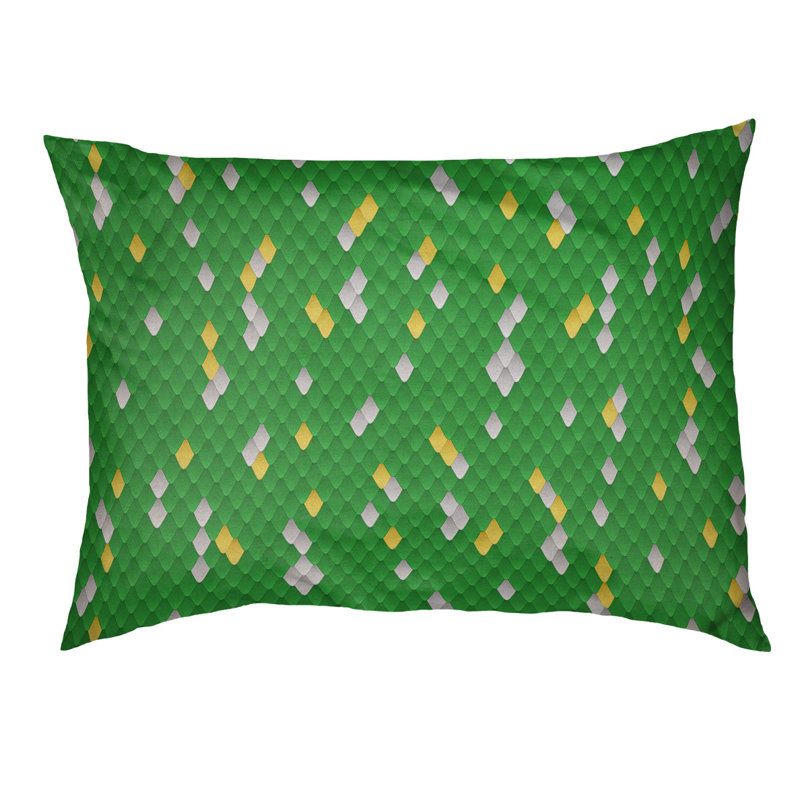 Katelyn Elizabeth Geometric Pet Bed, Small - 18" L x 28" W, Green/Yellow, Indoor Use Only