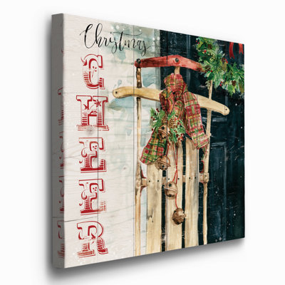 Christmas Cheer Sled - Wrapped Canvas Print