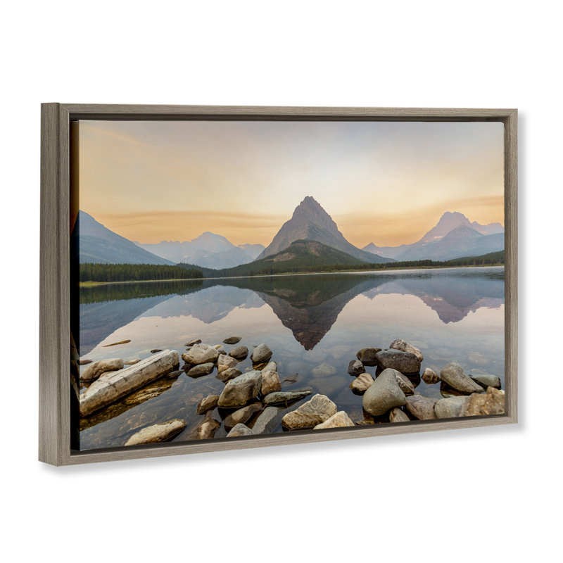 Cadre flottant National Park Central Mountain, design par Jeff Poe, H 17 po x l 25 po, Cadre flottant orme Montalcino