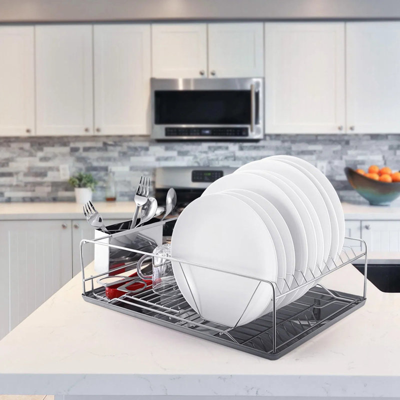 Égouttoir à vaisselle en acier inoxydable, galvanisé résistant à la rouille, peu encombrant pour le rangement de la vaisselle de cuisine