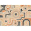 Papier peint abstrait cercles terre cuite-172512864-172512868