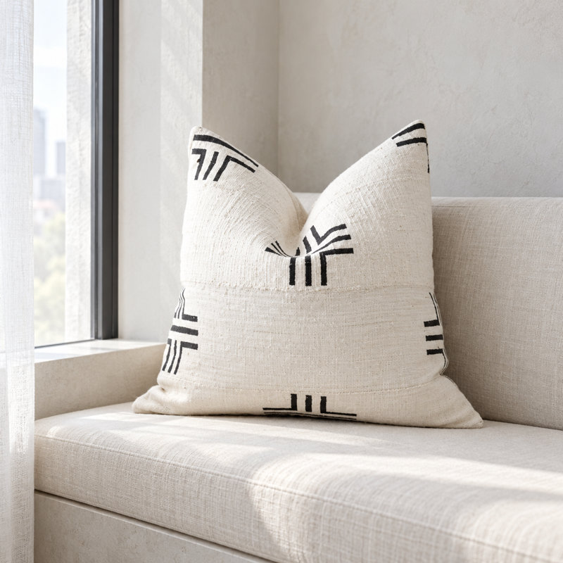 Housse de coussin en coton, 18 x 18