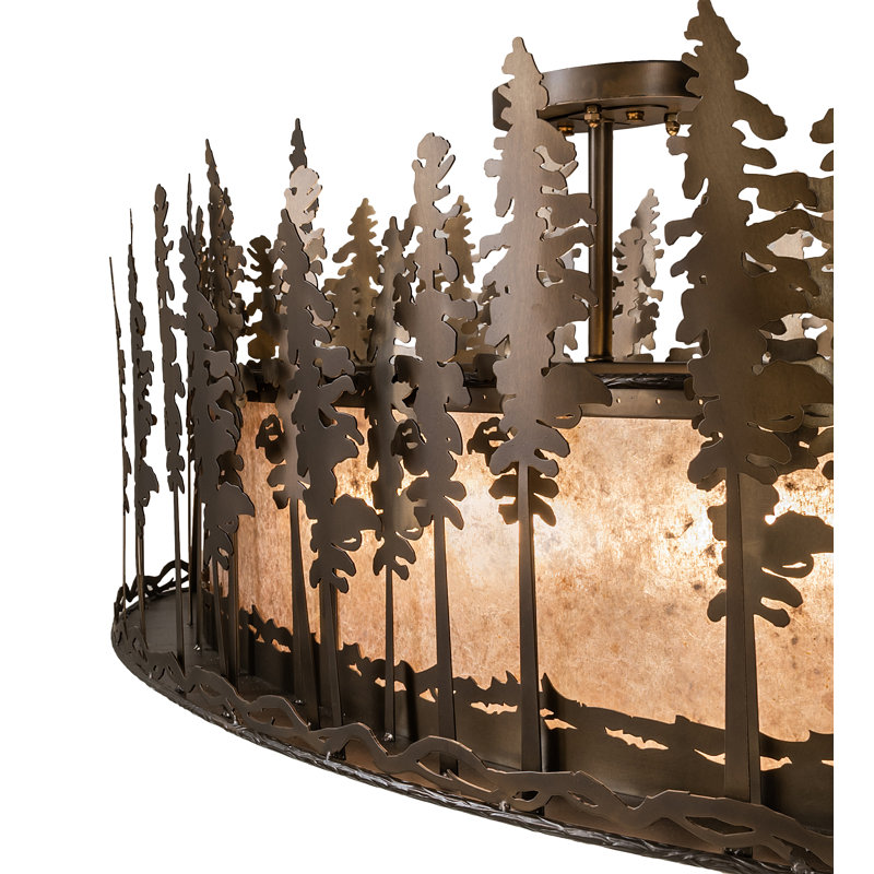Rustic Lodge 6 - Light Semi Flush Mount