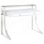 Le bureau d'écriture blanc brillant à 2 tiroirs Serrano est parfait pour les bureaux à domicile modernes et les espaces compacts, alliant style et fonctionnalité.