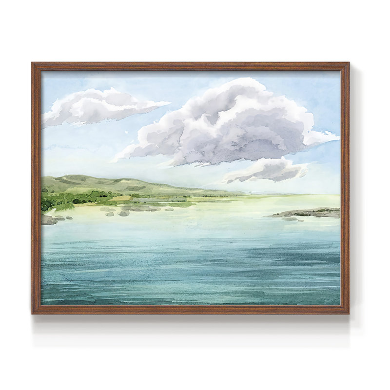 Clear Lagoon II -Framed Print - Restickable, Walnut, 16" H x 20" W
