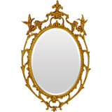 Chinese Chippendale Flat Beveled Wall Mirror