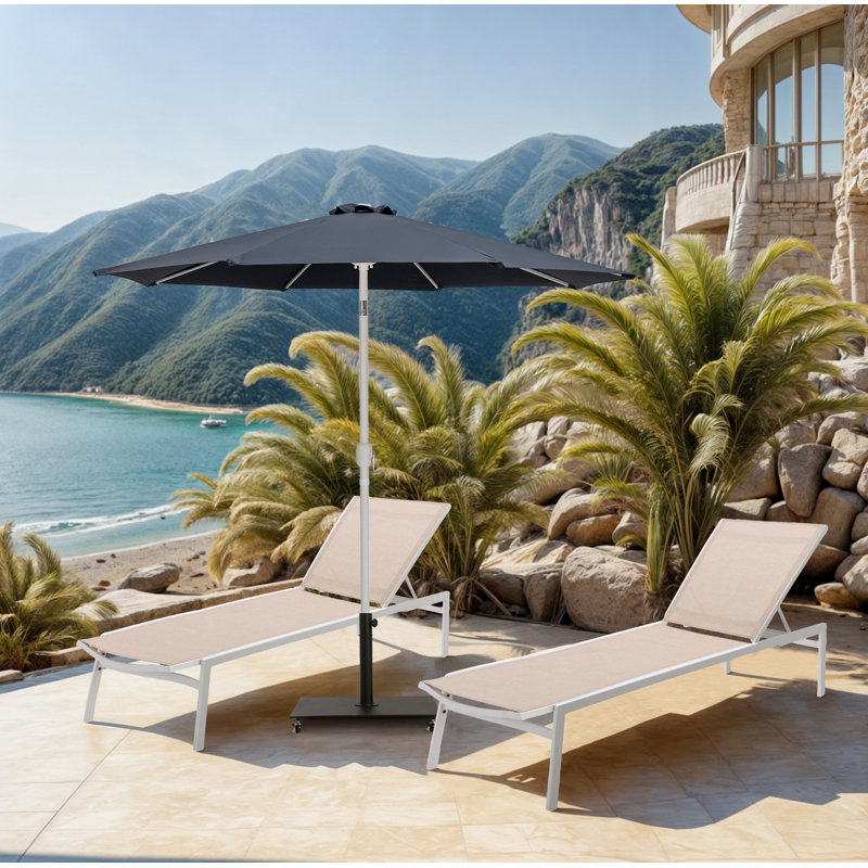Parasol de patio en tissu / aluminium avec base Chavelle