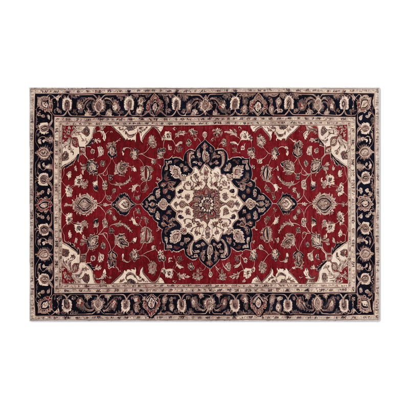 Tapis d'intérieur et d'extérieur rouge Persian, Rectangulaire 8 pi x 10 pi