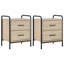40 cm W Galvanised Steel Bedside Table-1716304370