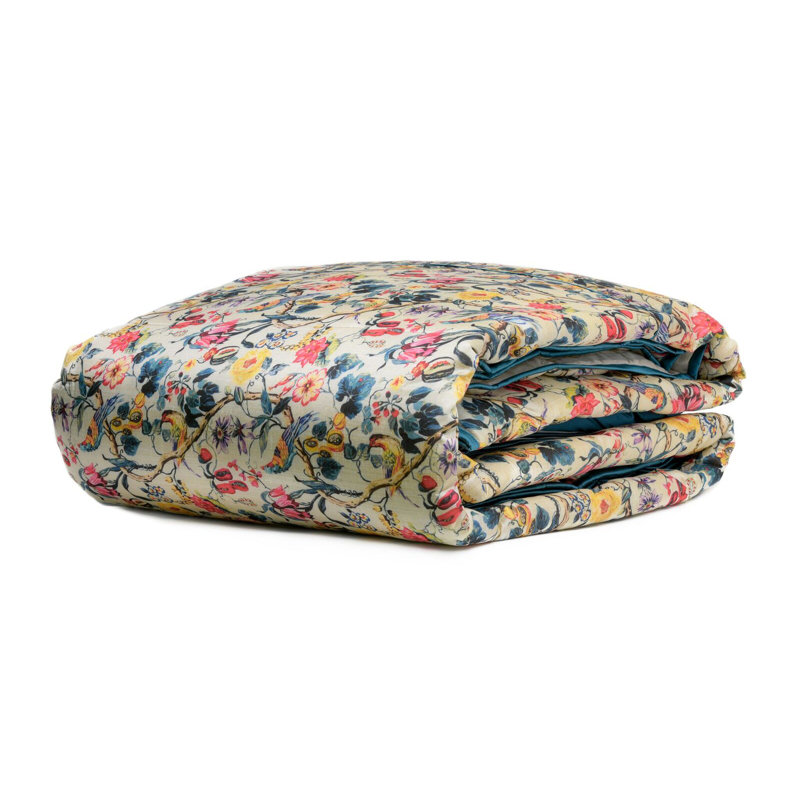 Polyester Ring Stitch Floral Comforter, King Comforter + 6 Additional Pieces