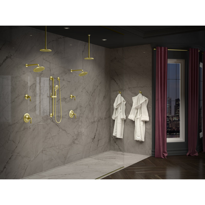 Robinet de baignoire et douche Rhen Volume, Noir mat