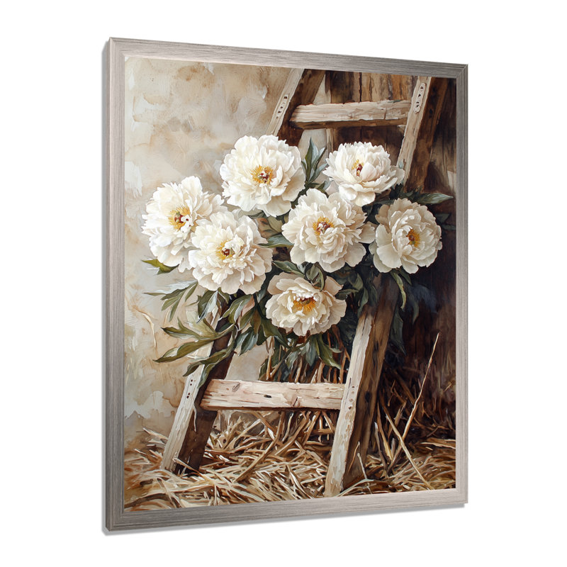 Barraclough - Floral Canvas Prints, H 32 po x l 16 po, Argent argent, Reproduction encadrée d'une seule photo