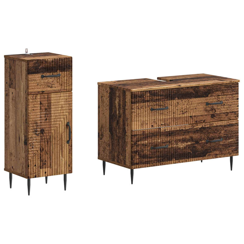 Bathroom Storage Furniture Set, Old Wood