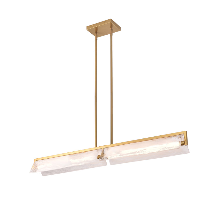 Mingle 2-Light Linear Pendant - Satin Brass