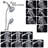 Drill-Free Stainless Steel Slide Bar Combo Rain Showerhead 7-Setting Hand, Dual Shower Head Spa System-126529047