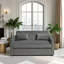 Canapé-lit futon, canapé-lit multifonctionnel en velours côtelé 3 en 1 avec dossier et oreillers réglables, convertible pour le salon et la chambre à coucher (gris)-1290426203