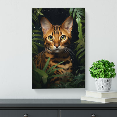 Bengal Cat Romanticism - Wrapped Canvas