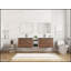 Meuble-lavabo mural 72 po avec comptoir en résine, tablettes de rangement et portes à fermeture douce pour salle de bain moderne-129165712