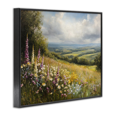 Tall Hyacinth Wildflower Patch, giclée encadrée, design par Petal Prints Design