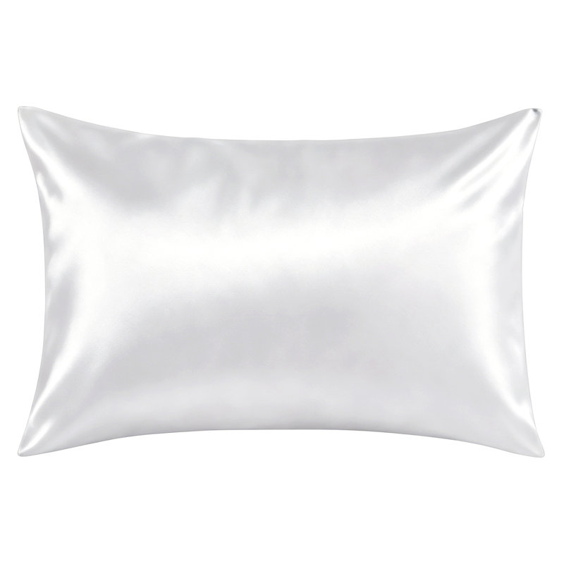Taie d'oreiller en soie naturelle Zippered, Grand, Blanc
