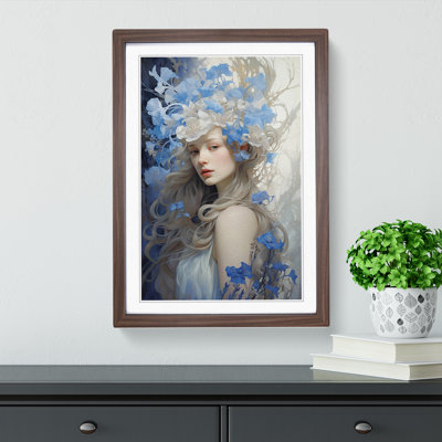 Bluebell Flower Rococo Art - Framed Print