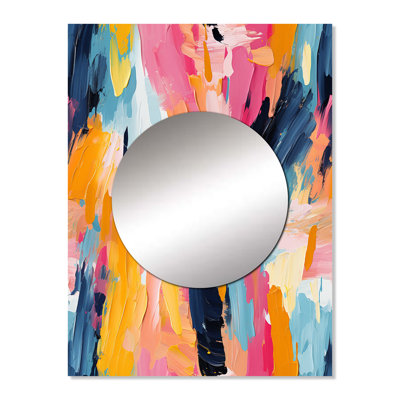 Colorful Paint Swirl Bliss - Abstract Mirror, Modern Unique Wall Mirror, Printed Metal Art
