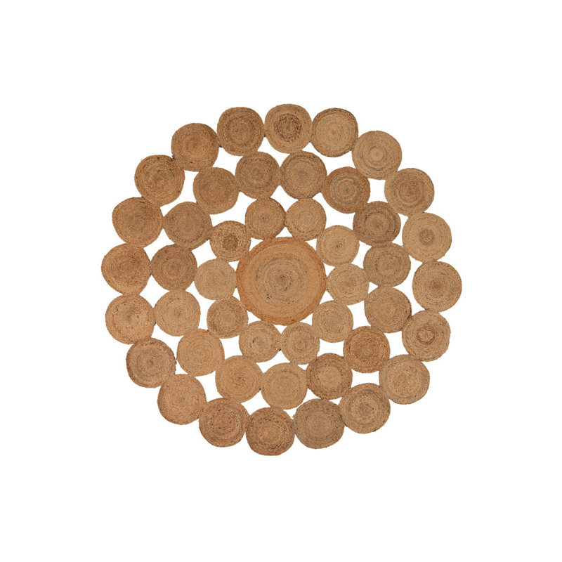 Round Solid Colour Hand Woven Area Rug, Round 220cm