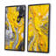 Ensemble d'art sur toile jaune et gris, 2 pièces - vibrations cosmiques jaunes et grises-474426699-474426700