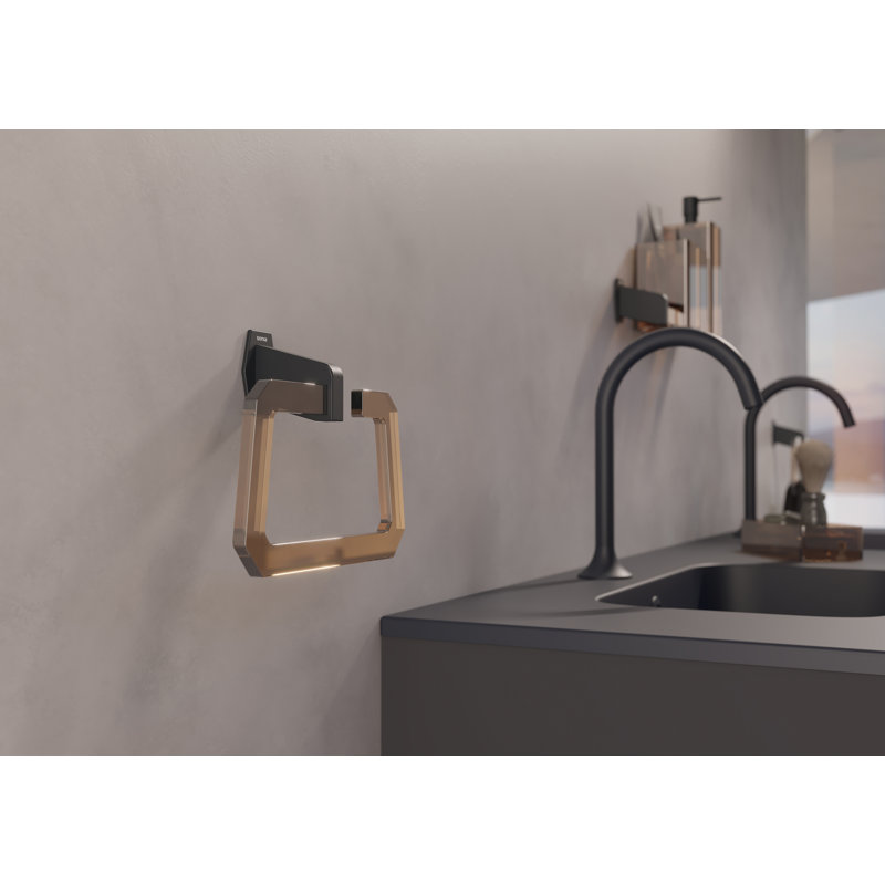 Tabares Towel Ring, Black/Bronze